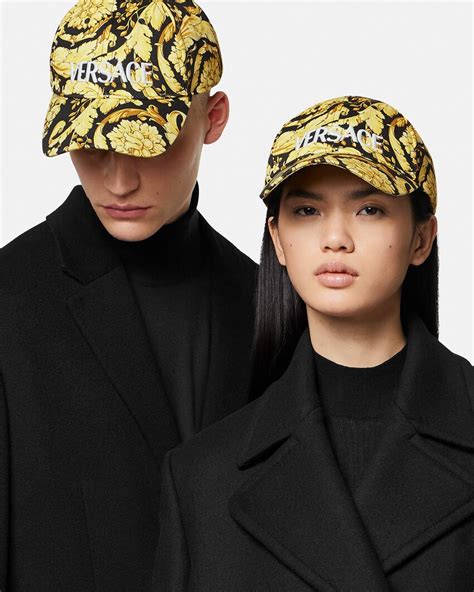 capello barocco versace|Barocco Logo Baseball Cap Black,Print .